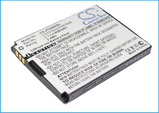 Replacement Battery for ZTE  G6 – Mobile, SmartPhone – 650mAh / 2.41Wh / 3.7V