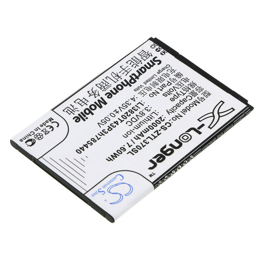Replacement Battery for ZTE  Blade L2 Plus – Mobile, SmartPhone – 2000mAh / 7.60Wh / 3.8V