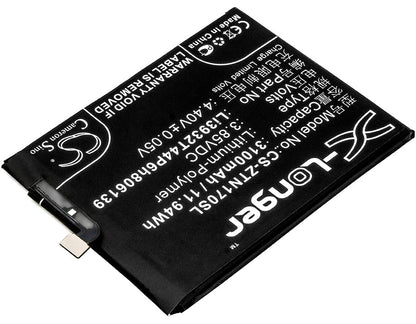 Replacement Battery for ZTE  Nubia Z17 – Mobile, SmartPhone – 3100mAh / 11.94Wh / 3.85V