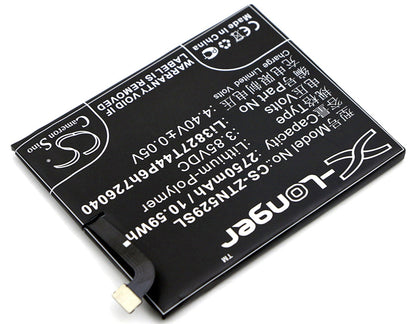 Replacement Battery for ZTE  Nubia Z11 mini – Mobile, SmartPhone – 2750mAh / 10.59Wh / 3.85V