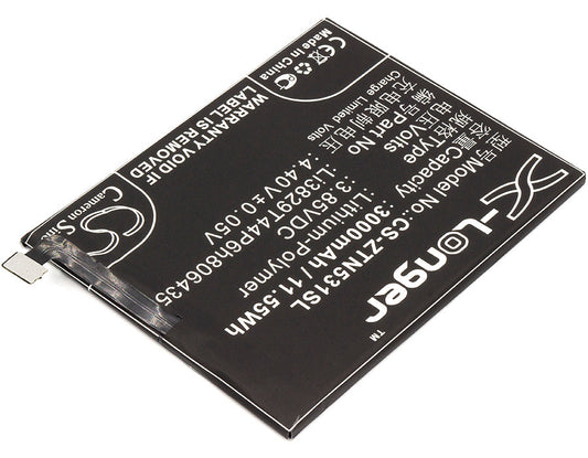 Replacement Battery for ZTE  Nubia M2 Lite – Mobile, SmartPhone – 3000mAh / 11.55Wh / 3.85V