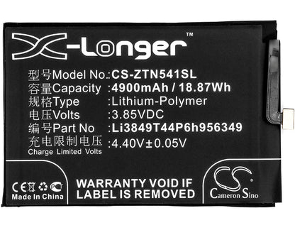 Replacement Battery for ZTE  Nubia N1 – Mobile, SmartPhone – 4900mAh / 18.87Wh / 3.85V