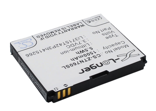 Replacement Battery for ZTE  Aglaia – Mobile, SmartPhone – 1500mAh / 5.55Wh / 3.7V