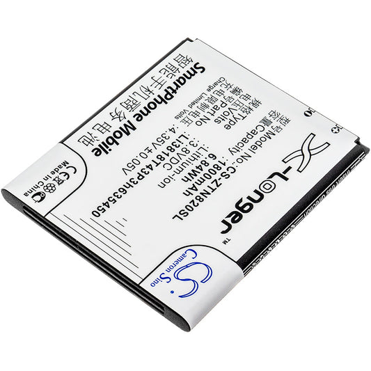 Replacement Battery for ZTE  Obsidian – Mobile, SmartPhone – 1800mAh / 6.84Wh / 3.8V