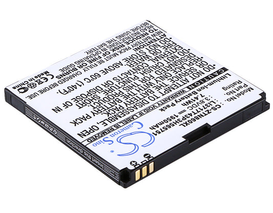 Replacement Battery for ZTE  N855D – Mobile, SmartPhone – 1950mAh / 7.41Wh / 3.8V