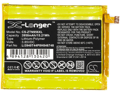 Replacement Battery for ZTE  Blade Max 3 – Mobile, SmartPhone – 3950mAh / 15.21Wh / 3.85V