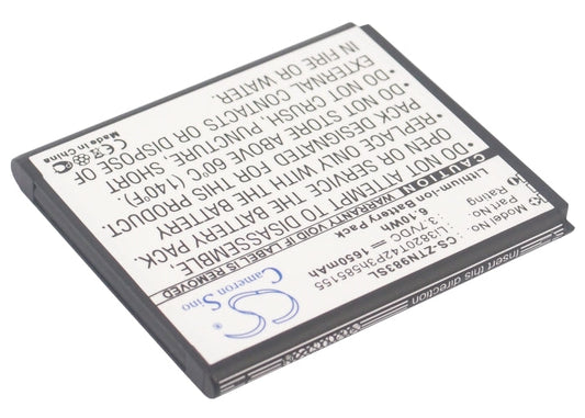 Replacement Battery for ZTE  N983 – Mobile, SmartPhone – 1650mAh/6.11Wh / 3.7V