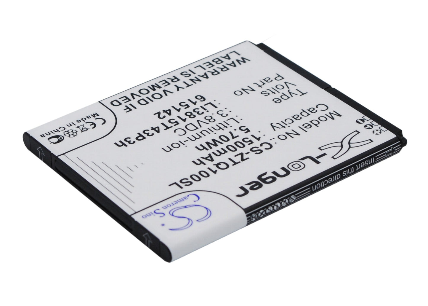 Replacement Battery for ZTE  Blade Q Mini – Mobile, SmartPhone – 1500mAh / 5.70Wh / 3.8V