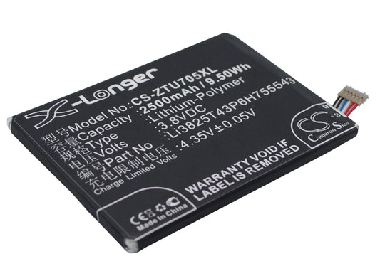 Replacement Battery for ZTE  Grand SII – Mobile, SmartPhone – 2500mAh / 9.50Wh / 3.8V
