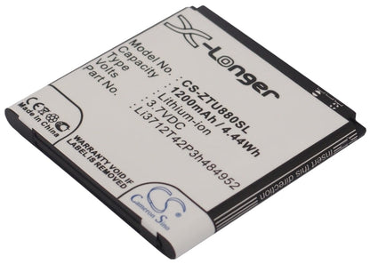 Replacement Battery for ZTE  Kis Flex – Mobile, SmartPhone – 1200mAh / 4.44Wh / 3.7V