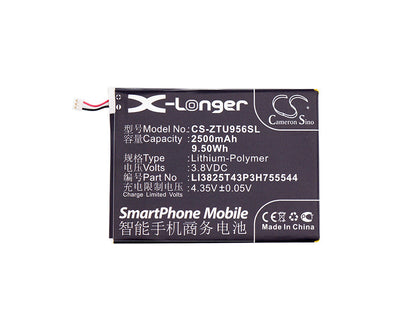 Replacement Battery for ZTE  U956 – Mobile, SmartPhone – 2500mAh / 9.50Wh / 3.8V