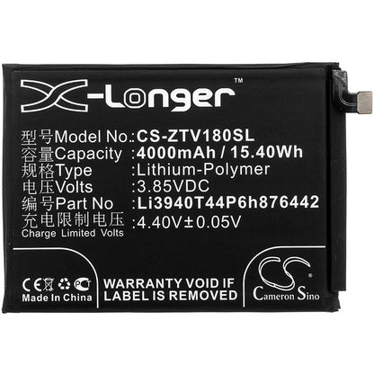 Replacement Battery for ZTE  Nubia V18 – Mobile, SmartPhone – 4000mAh / 15.40Wh / 3.85V