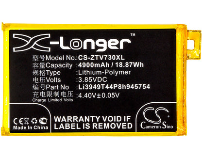 Replacement Battery for ZTE  Blade A2 Plus – Mobile, SmartPhone – 4900mAh / 18.87Wh / 3.85V
