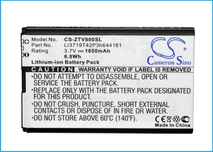 Replacement Battery for ZTE  Engage LT – Mobile, SmartPhone – 1850mAh / 6.85Wh / 3.7V
