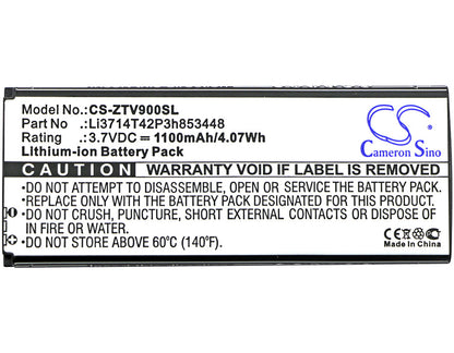 Replacement Battery for ZTE  G1315 – Mobile, SmartPhone – 1100mAh / 4.07Wh / 3.7V