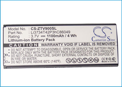 Replacement Battery for ZTE  G1315 – Mobile, SmartPhone – 1100mAh / 4.07Wh / 3.7V