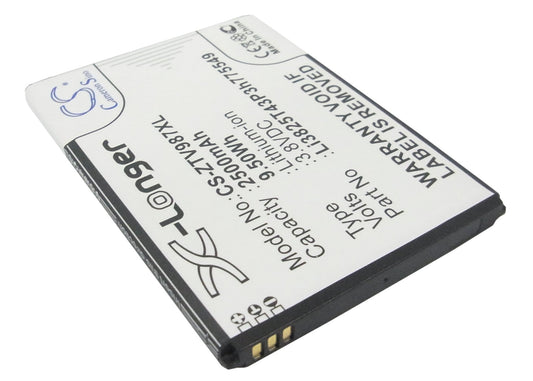 Replacement Battery for ZTE  Grand X Quad – Mobile, SmartPhone – 2500mAh / 9.50Wh / 3.8V