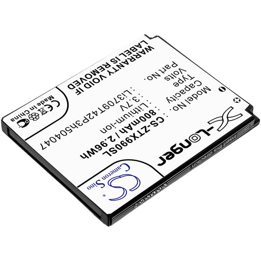 Replacement Battery for ZTE  Altair 2 – Mobile, SmartPhone – 800mAh / 2.96Wh / 3.7V