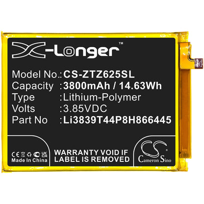 Replacement Battery for ZTE  Blade 11 Prime 2020 – Mobile, SmartPhone – 3800mAh / 14.63Wh / 3.85V