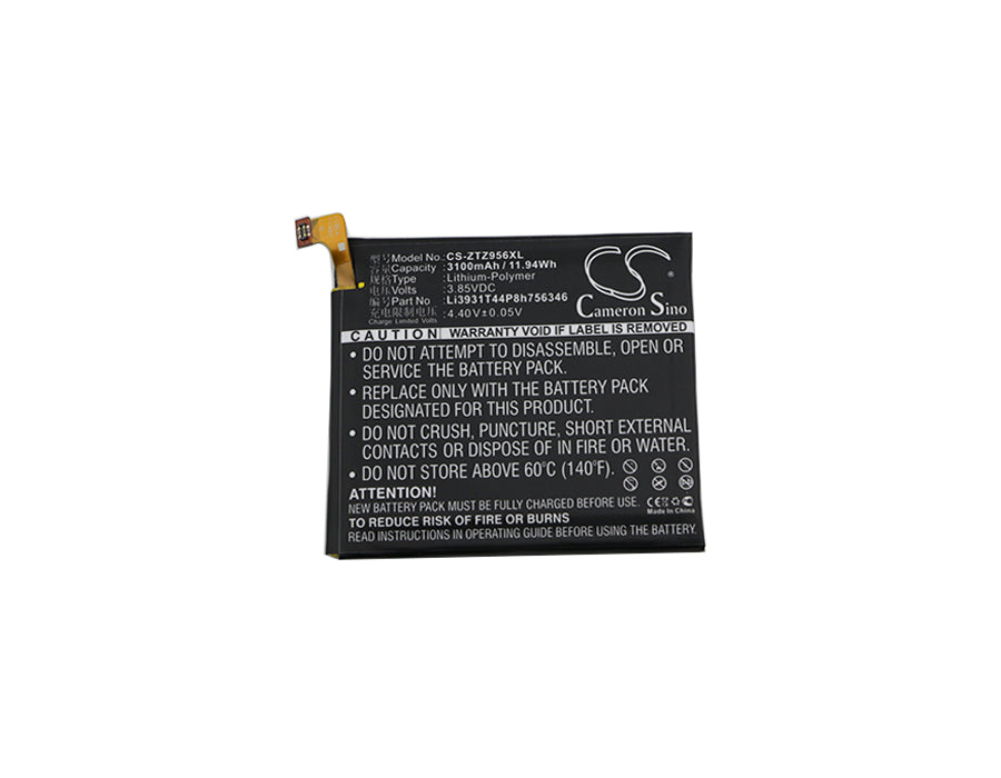 Replacement Battery for ZTE  A2017U – Mobile, SmartPhone – 3100mAh / 11.94Wh / 3.85V